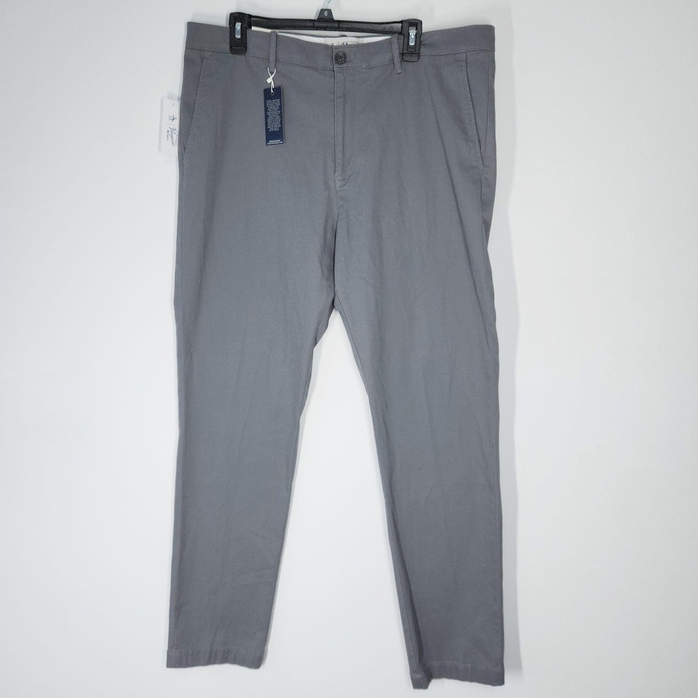 Original Penguin Pants Mens 38x32 Gray Stretch Slim Fit Chino Casual NEW